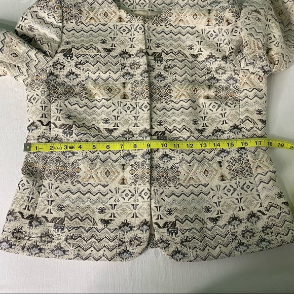 Tahari ASL Open Front Metallic Print Formal Career Jacket size 6P - Picture 11 of 12